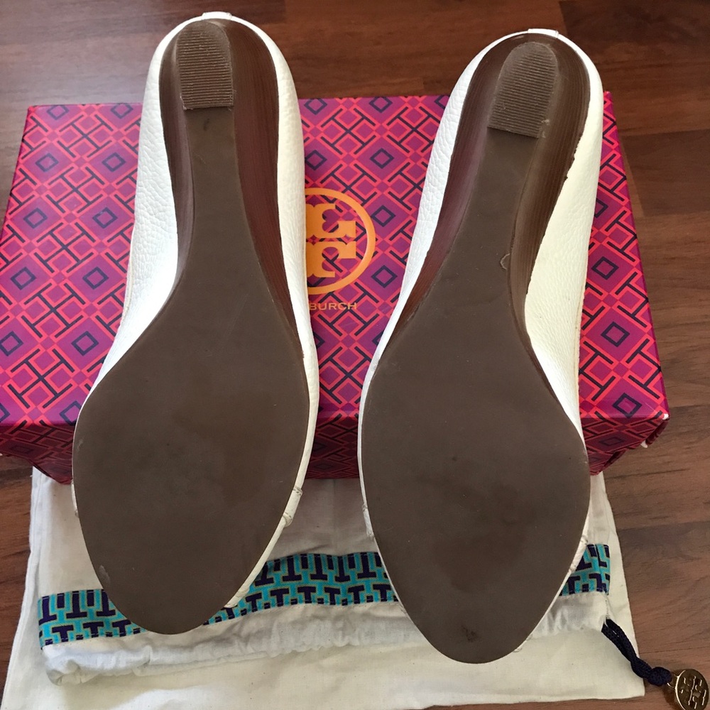 Tory Burch open toe wedge-tumble leather - Picture 2 of 7
